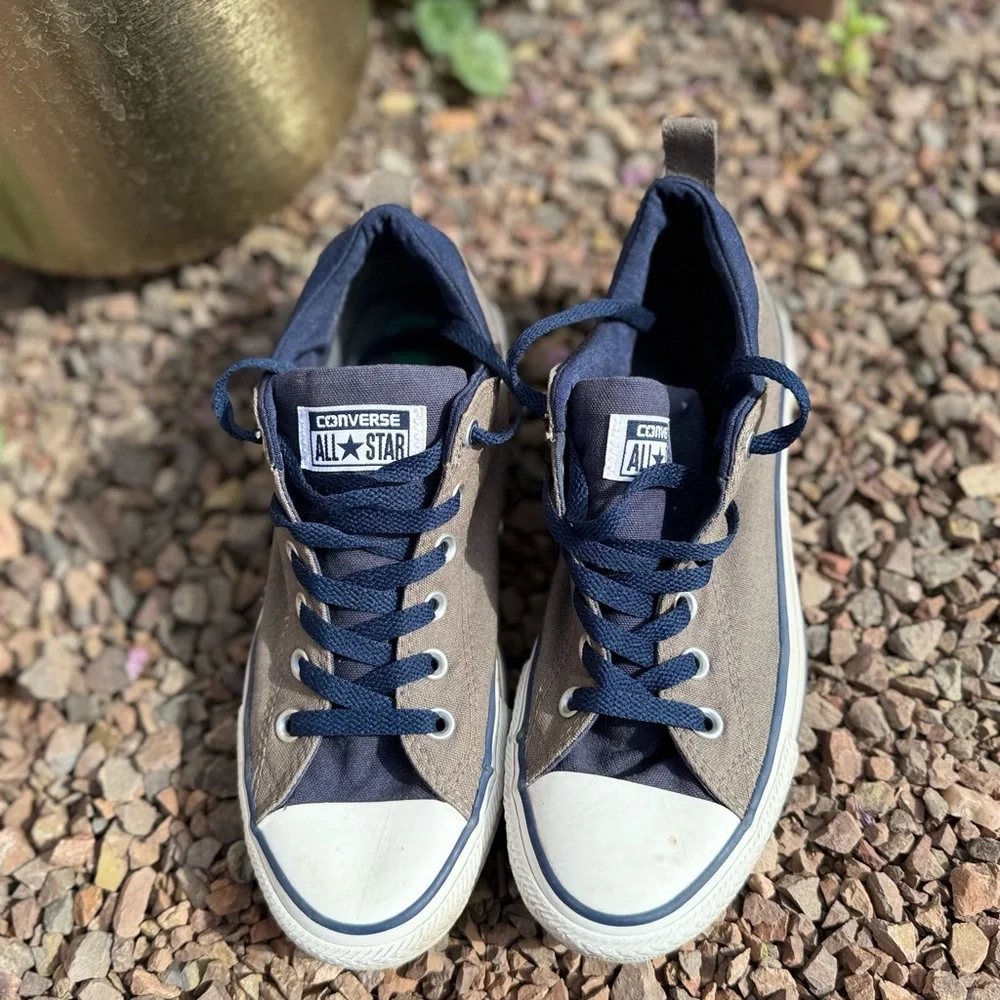 Converse Men's Navy and Gray Sneakers - Picture 2 of 5